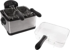 Deep Fryer 4-L Electric Oil Fryer 1 Large Basket and 2 Small for Dual Use