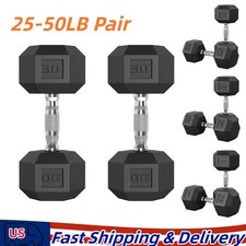 Strength Training Hex Dumbbell 25-50LB Set of...