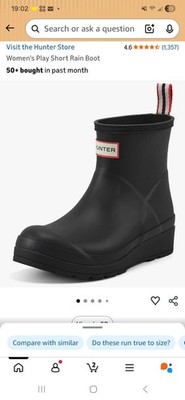 Hunter Hunter Original Short Women's Boot - WFS2020RMA, Black. New In Box. W 10