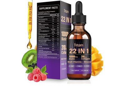 Liquid Collagen Biotin & Hyaluronic Acid   Hair Growth Vitamins and Mineral S...