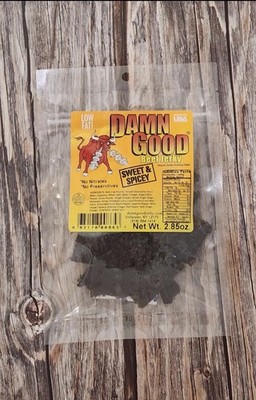 Bundle 2 - Damn Good Sweet & Spicy Beef Jerky Low Fat No Preservatives 2.85oz