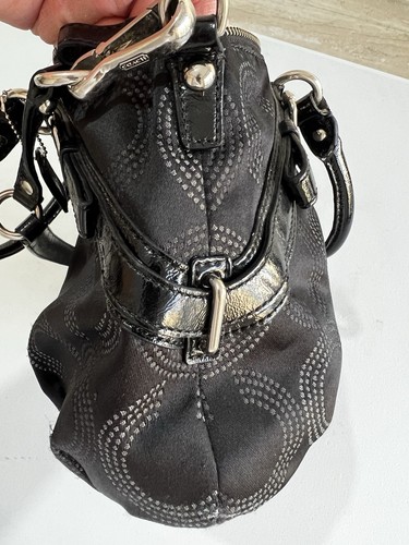 Coach Madison Dotted Op Art Sophia Satchel Bag Black Purse Handbag Black #15935 - Picture 8 of 17