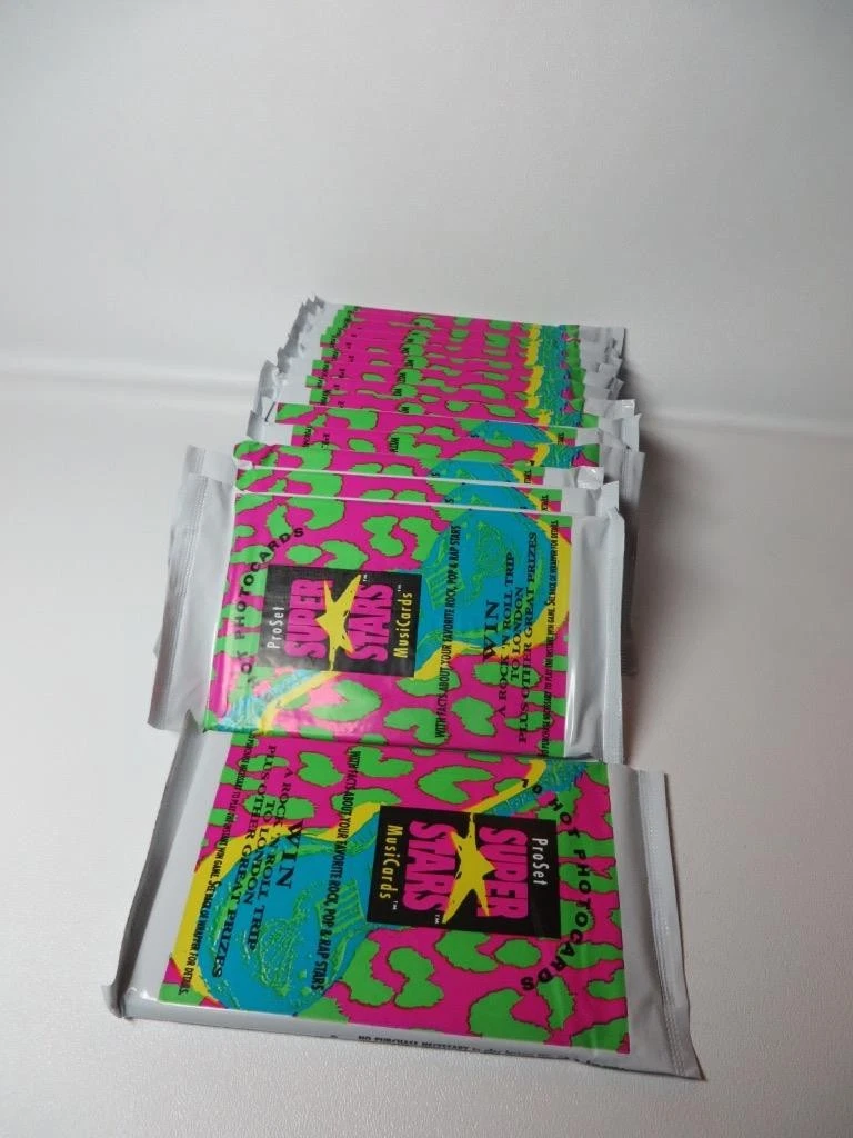 Vintage Retro 80s-90s ProSet Super Stars MusiCards Music Cards 16 Unopened Packs