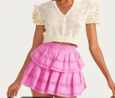 LoveShackFancy Skirt Pink Size XXS Preppy ruffle Twirly Coquet Fairy