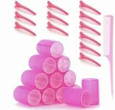 Hair Rollers Set 12 Count Curlers Rollers with 12 Duckbill Sectioning Clips 1 Co
