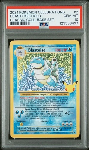 Blastoise PSA 10 Celebrations Classic Collection Pokemon Card Game
