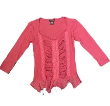 Moda International Xs Top Purple Gothic Boho Top