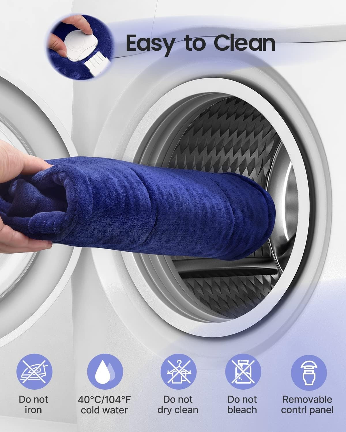 RENPHO Back Heating Pad for Pain Relief, Birthday 24x33, Dark Blue 