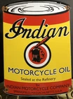 VINTAGE INDIAN MOTORCYCLE MOTOR OIL CAN PORCELAIN DEALER ADVERTISING SIGN