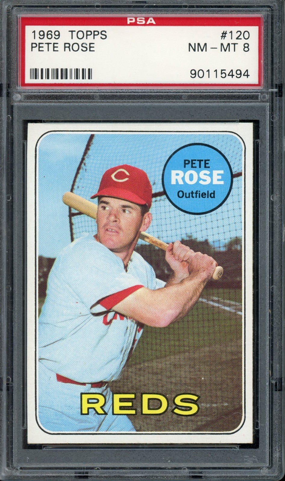 1969 Topps #120 Pete Rose PSA 8 (NM-MT)