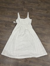 Old Navy Women  s White Cami Midi Cottagecore Peasant Sundress - Sz M