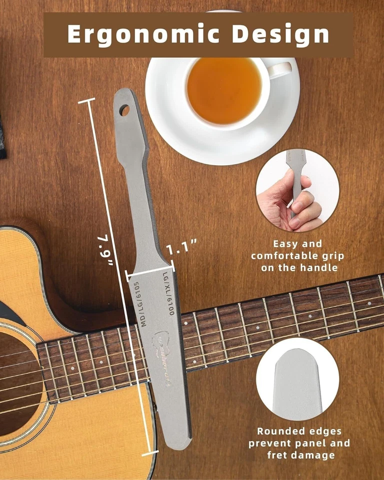 Guitar Crowning File Double-Sided Fret Crowning Files Luthier Tools Professio - Image 4 of 4