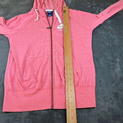 Nike Full Zip Hoodie Just Do It Logo Activewear Jacket Pockets Pink Womens Small - Picture 9 of 11