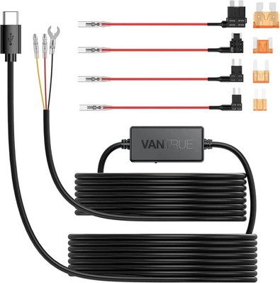Vantrue USB C Dash Cam Hardwiring Kit-12V to 5V +Fuse Taps (For USB-C Models)