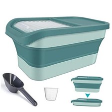Pet Food Storage Containers, Collapsible Dog Food Container with small green