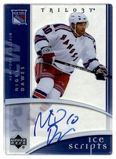 2007-08 UD Trilogy Ice Scripts Nigel Dawes Auto #IS-ND New York Rangers
