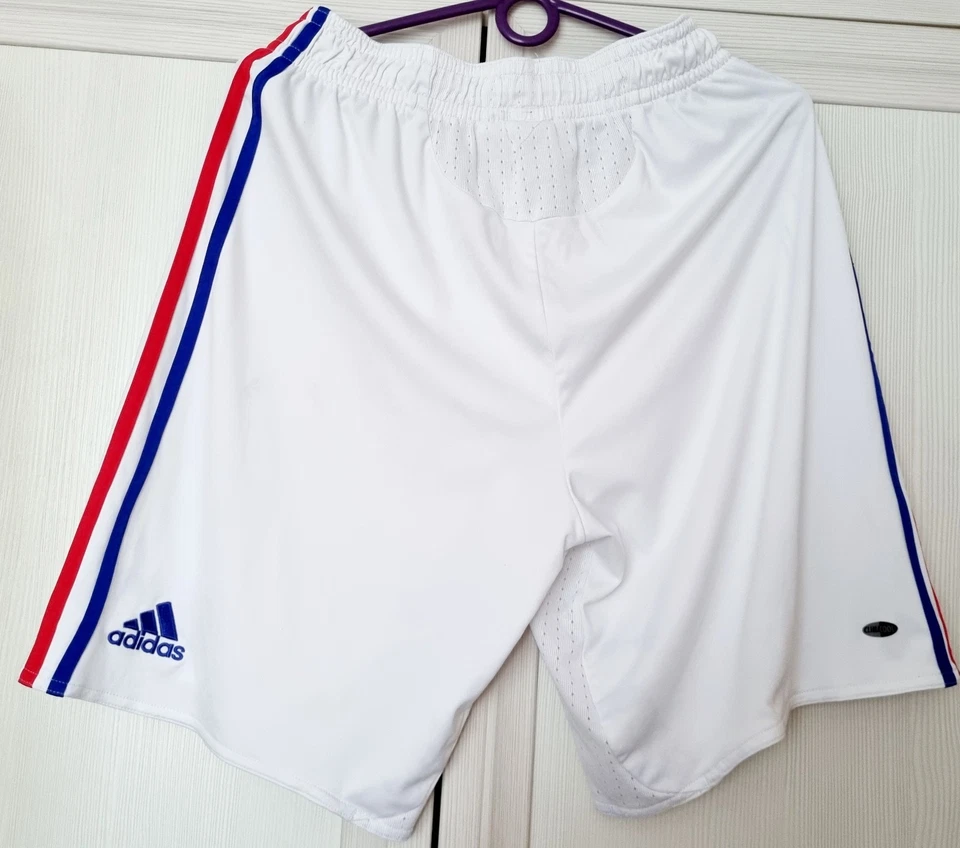 Pantalones cortos Adidas de fútbol local Francia 2008 - 2010 talla mediana Foto 2 de 4