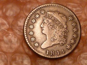 1814 S-294 Crosslet 4 Classic Head Large Cent Higher Grade #1
