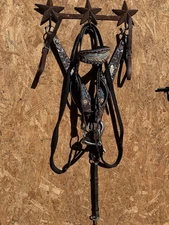 USED BLING TACK LOT PAINTED BRIDLE BREASTCOLLAR FEATHERS LEATHER