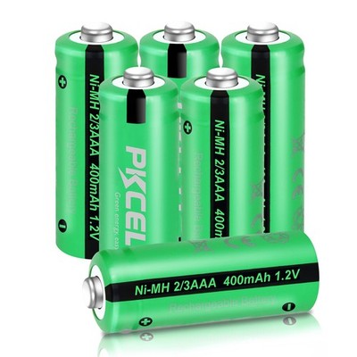 6x Garden Solar Lights Batteries NiMH 2/3AAA 1.2V 400mAh Rechargeable Battery