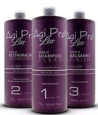 Agi Pro Liss Kera-X Agimax Semi di Lino Hair Straightening Agi Max Kit 3x1L