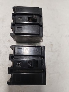 (408)  Two Vintage Westinghouse BA3020H Breakers. 3 Phase. 20 Amp