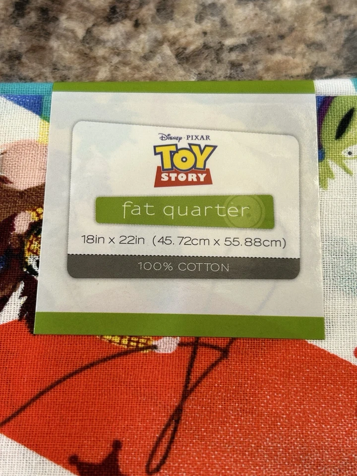 New Fat Quarter 100% Cotton Sew Quilt 18X22 Disney Pixar Toy Story Woody Buzz Li - Image 2 of 3