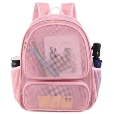 Mesh Backpack for Adults Mesh School Bookbag Girls Boys Semi-transparent net ...