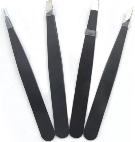 100X Ewanto Augenbrauen Pinzetten 4Er Set Schwarz PräZisions-Pinzettenset Aus-image