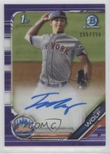 2019 Bowman Draft Chrome Pick Purple Refractor /250 Josh Wolf #CDA-JW Auto 17r8