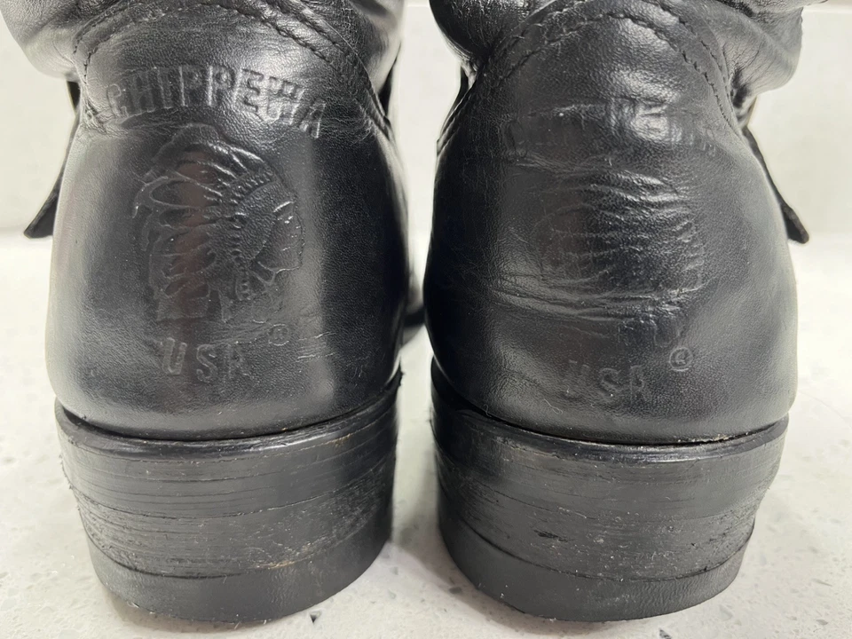 CHIPPEWA Men’s 7” Boots 27872 Vintage  Short Engineer Boots Leather  Size  9D  - Image 4 of 4