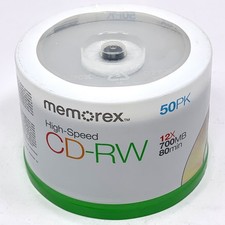 MEMOREX 50 PK HI SPEED CD REWRITABLE CD-RW 12X 700MB 80MIN 03433 NEW