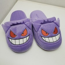 Size 6 - 7 Gengar Warm Slippers Face Embroidered Pokemon