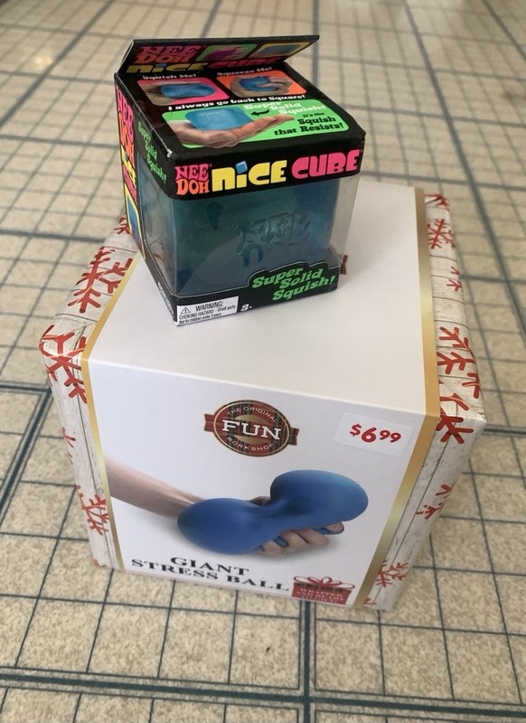 NeeDoh Blue Nice Cube & Giant Stress Ball Lot Of 2 Items