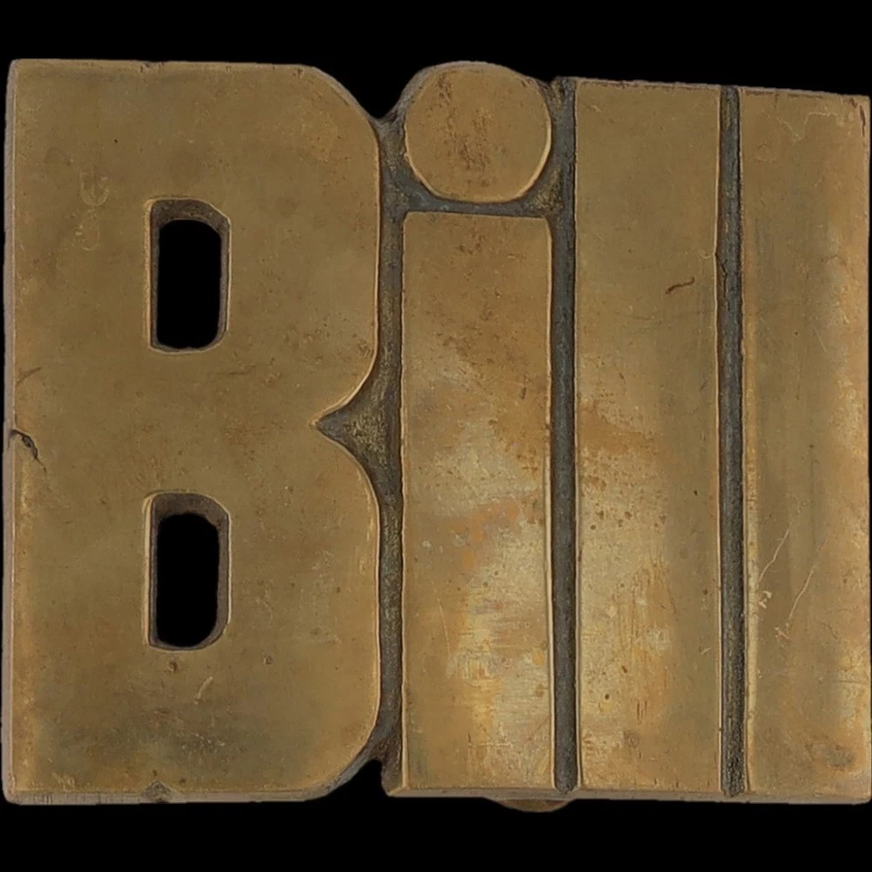 Hebilla de cinturón vintage de latón William Willie Willy Bill Billy nombre años 70 Foto 3 de 4