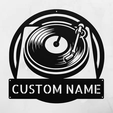 Personalized Monster Music Turntable Record Metal Sign Unique Music Lovers Gifts
