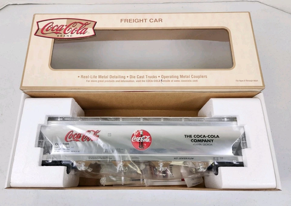 K-Line Coca-Cola O Scale Aluminum 4-Bay Center Flow Modern Hopper K6244-5101 NEW - Image 3 of 4