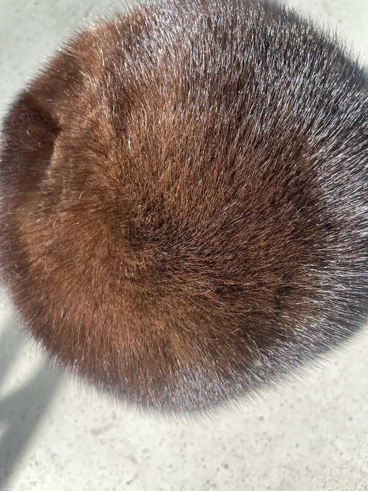 真貂皮毛皮棕色贝雷帽芬兰制造 均码 状况完好 — 第 3/4 张图片