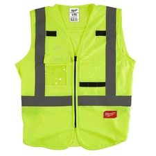 Milwaukee 48-73-5022 Polyester Safety Vest High Visibility, Yellow L/XL