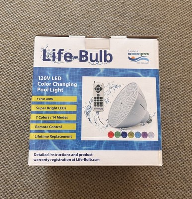 #ad Life Bulb LED Color Pool Light Bulb for in ground Pool 120V Color Changing