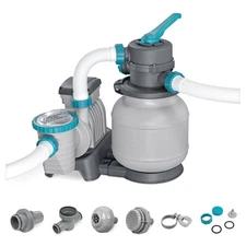 Bestway 1,500 Gallon Sand Filter Pump for Above Ground Outdoor Swimming Pools