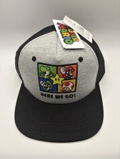 Super Mario Here We Go Snapback Hat Nintendo Yoshi Luigi Toad NWT OSFM