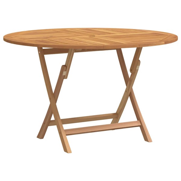 Gartentisch Klappbar Ø 110X75 Cm Massivholz Teak-image