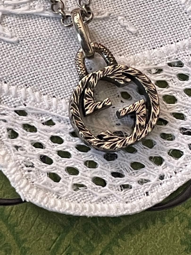 Auth GUCCI Necklace Interlocking G Arabesque Unis… - image 1