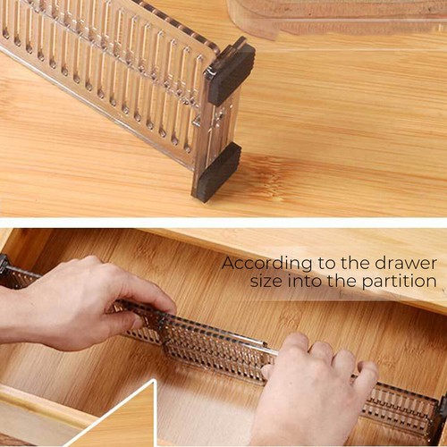 4Pcs Adjustable Drawer Organizer Divider Underwear Bra Socks Closet Separators - Afbeelding 2 van 8