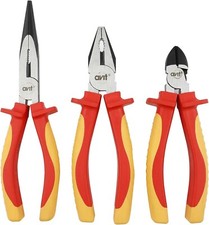 Avit CK 3 Pce VDE 1000v Wire Side Cutter, Combination & Long Nose Pliers,AV06051