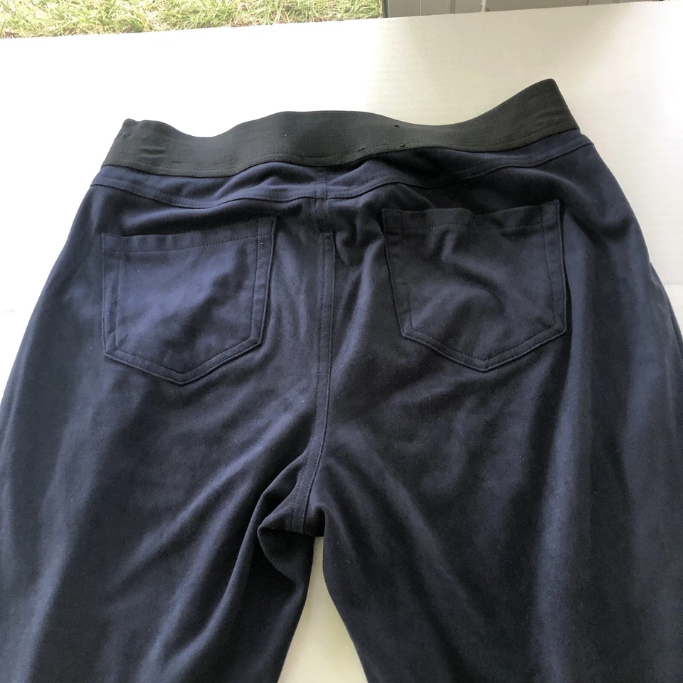 INC International Concepts Dark Blue Faux Suede Skinny Pants Pull On Sz 10 A3620 Foto 4 de 4