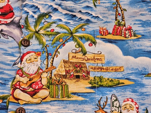 Aloha Republic Hawaiian Christmas Santa Shirt Tropical Surf Mele Kalikimaka 3XL - Picture 5 of 8