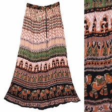 Plus Size 3X To 6X Indian Ethnic Maxi Long Skirt For Women Broomstick Boho P87