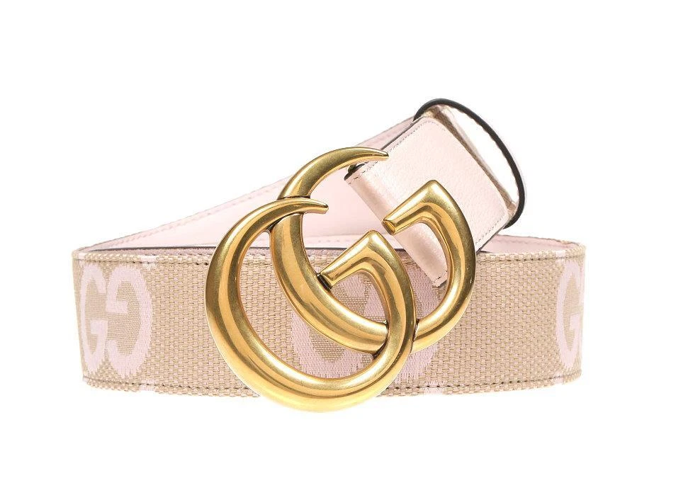 GUCCI GG Marmont beige/pink belt